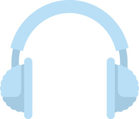 Poster - light blue winter headphones providing warmth while listening to music, isolated on white background