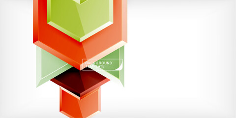 Aufkleber - Vector 3d arrow techno design template