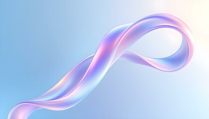 Aufkleber - Vibrant Pink and Blue Swirling Neon Liquid Waves Dynamic 3D Abstract Background. Abstract Swirling Holographic Liquid in Pink and Blue Hues. 3D abstract background with an iridescent effect