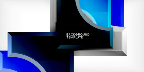 Poster - Square, arrow shapes with round elements Vector Illustration For Wallpaper, Banner, Background, Card, Book Illustration, landing page