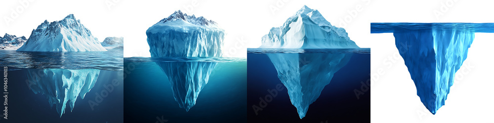 Set Of An Iceberg Floating In The Ocean Half Above And Half Below The Set Of An Iceberg Floating In The Ocean Half Above And Half Below The