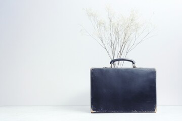 Poster - Minimalist Briefcase with Floral Silhouette | Creative Negative Space