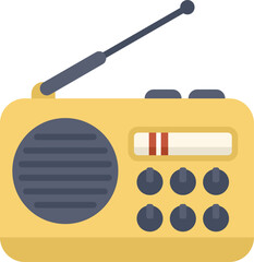 Poster - vintage radio with an antenna extended, playing music on a frequency