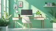 © Siriroj - Minimalist Workspace with Calming Natural Accents for Optimal Productivity