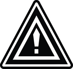 Black and White Warning attention sign. warn triangle hazard symbol. danger important alert icon.