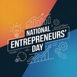 © lisa - National Entrepreneurs' Day Graphic with Light Bulbs and Gears