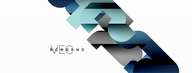 Aufkleber - Abstract background. Colorful geometric curve shapes with black shadow lines effects