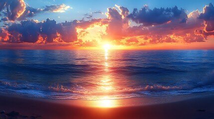 Wall Mural - Serene Sunset Over a Tranquil Lake
