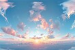 © LimeSky - 360 degree HDRI panorama of blue and pink evening sky with clouds before sunset ideal for 3D graphics or game development
