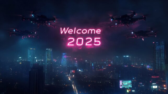 A drone show spelling 