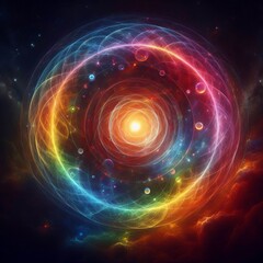Wall Mural - fractal burst background featuring a vibrant swirl of colors with energy and motion, creating an abs