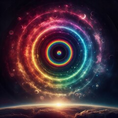 Wall Mural - fractal burst background featuring a vibrant swirl of colors with energy and motion, creating an abs