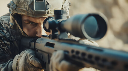 Canvas Print - Sniper focused aim