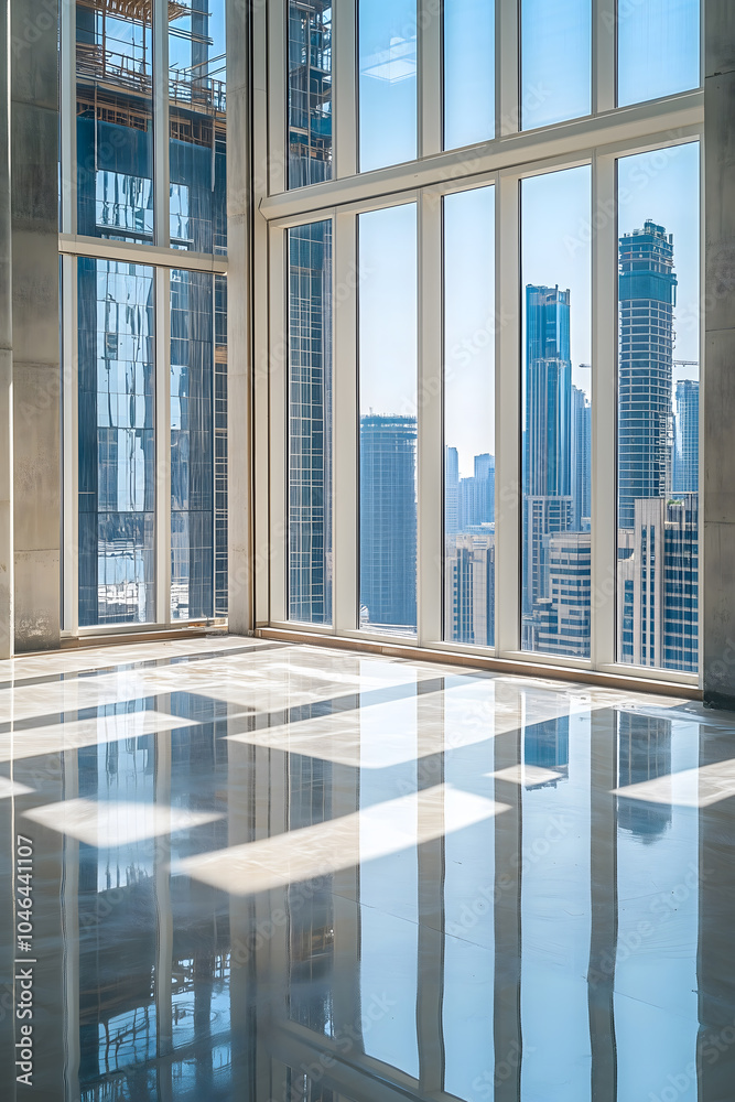 Gallery Detail: Sparkling Clean Newly Installed Floor To Ceiling Windows Reflecting