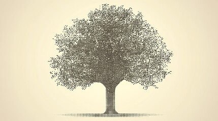 Poster - A stylized tree illustration made of dots.