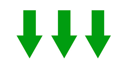 Green one arrow icon, Green color arrow indicator Symbol