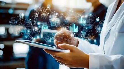 Poster - Team Using Tablets in Warehouse Environment