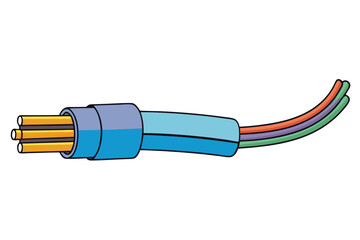 Fiber communication cable | isolated vector silhouette illustration on white background