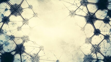 Poster - Abstract digital art with an intricate network of lines and shapes surrounding a bright white center.