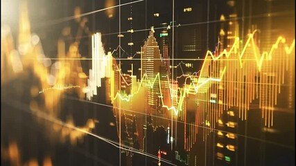 Wall Mural - abstract graphic depicting stock market data and trends