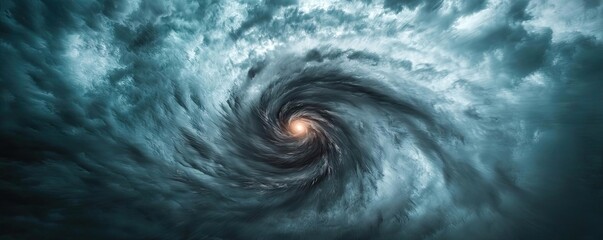 Poster - Swirling storm clouds forming a dramatic, powerful vortex in the sky.