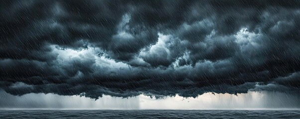 Poster - Dark storm clouds over the sea, threatening rain, dramatic sky.