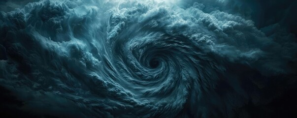 Poster - Dark swirling clouds in a mesmerizing vortex formation, dramatic weather phenomenon.