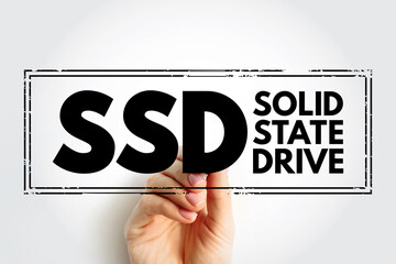 Aufkleber - ssd solid state drive - solid-state storage device that uses integrated circuit assemblies to store 