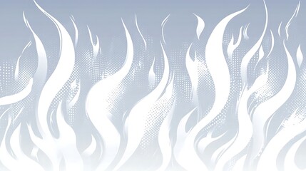 Wall Mural - Abstract white flames on a grey background.