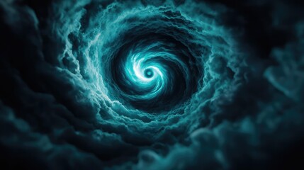 Aufkleber - Abstract swirling vortex with dark clouds and glowing blue light