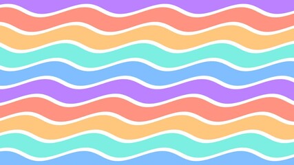 Wall Mural - groovy wave trendy cute background 