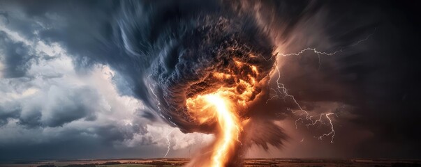 Poster - Dramatic storm cloud with lightning, showcasing nature's raw power and beauty.