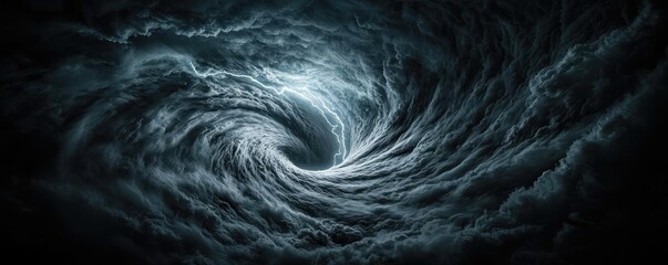 Poster - Dark swirling clouds creating a mysterious vortex in the sky.