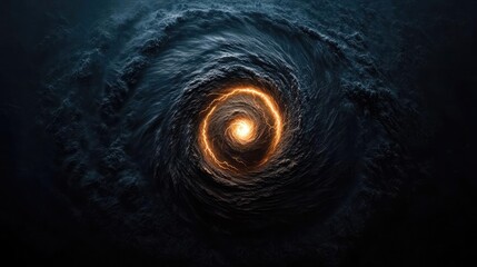 Poster - Swirling dark vortex with a glowing center, creating an immersive visual effect