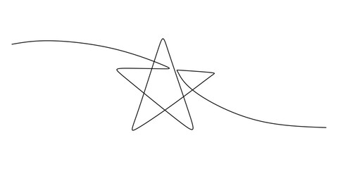 Wall Mural - Minimalist Continuous Line Star Drawing for Celestial Symbol Design