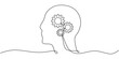 © berkahlineart - Human Head with Gears Inside Continuous Line Drawing for Psychology Concept Minimalist Design