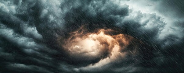 Poster - Dramatic storm clouds swirling in the sky, foreboding weather approaching.