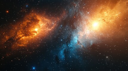 Wall Mural - a binary star system with contrasting colors.