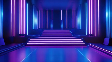 Canvas Print - Neon Stage Steps.