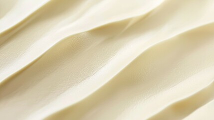 Poster - Luxurious cream background with soft, creamy texture and elegant waves, exuding purity and freshness in skincare and beauty concepts. Ideal for ads and marketing with blank space for customization