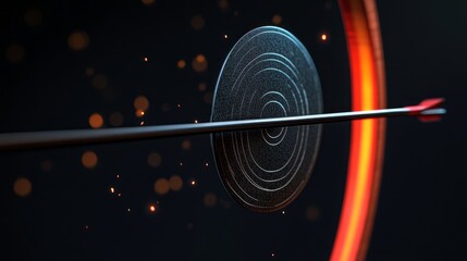 Poster - A black and red circle with a red arrow pointing to it