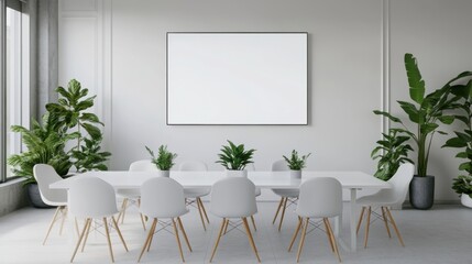 Canvas Print - Modern White Dining Room.