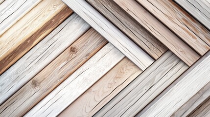 Poster - Textured background of diagonal wooden planks forming a geometric pattern, showcasing the beauty of natural wood grain and weathered textures