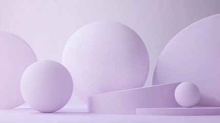 Poster - Modern 3d geometric background in soft pastel colors for showcasing products, with a touch of luxury and elegance, ideal for beauty, fashion, or cosmetic branding