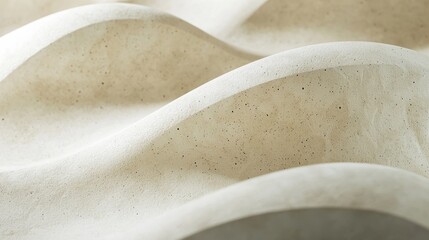 Poster - Abstract background featuring smooth, undulating waves in a warm white color palette, reminiscent of a serene desert landscape