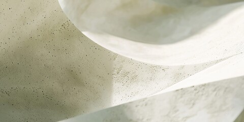 Poster - Close up view of an architectural detail showing a white concrete surface with smooth curves creating an abstract minimalist background