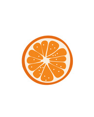 A vector orange slice, vibrant colors, clean lines, and sharp details