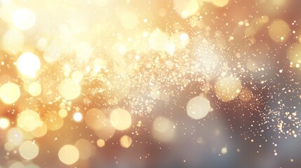 Poster - Abstract blurred background with golden bokeh lights creating a festive atmosphere, ideal for celebrations, holidays or special occasions