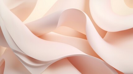 Poster - Soft pink shapes gently wave in an elegant, minimalist design. Smooth curves form a captivating pattern with simplicity and sophistication. Perfect for creative projects with clean, empty backdrop