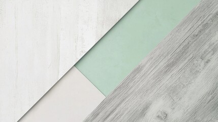 Poster - Modern, elegant, and calming wooden background in green, white, and grey panels. Perfect for trendy interior design projects seeking a serene vibe